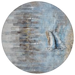 Machine Washable Indoor/Outdoor Chantille ACN2056 Blue 8' x 8' Round Rug