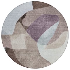Machine Washable Indoor/Outdoor Chantille ACN2058 Brown 8' x 8' Round Rug
