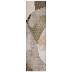 Machine Washable Indoor/Outdoor Chantille ACN2058 Taupe 2'3" x 7'6" Runner Rug