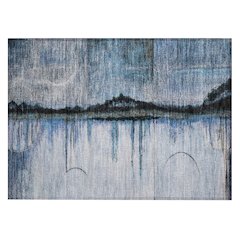 Machine Washable Indoor/Outdoor Chantille ACN2059 Blue 1'8" x 2'6" Rug