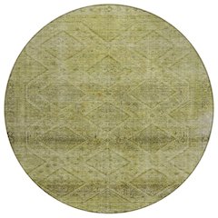 Machine Washable Indoor/Outdoor Chantille ACN2060 Aloe 8' x 8' Round Rug