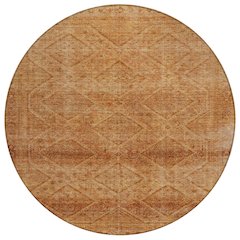 Machine Washable Indoor/Outdoor Chantille ACN2060 Copper 8' x 8' Round Rug