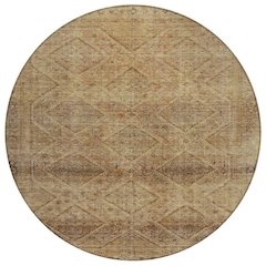 Machine Washable Indoor/Outdoor Chantille ACN2060 Khaki 8' x 8' Round Rug