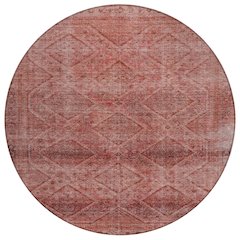 Machine Washable Indoor/Outdoor Chantille ACN2060 Pink 8' x 8' Round Rug