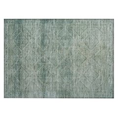 Machine Washable Indoor/Outdoor Chantille ACN2060 Teal 1'8" x 2'6" Rug