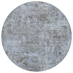 Machine Washable Indoor/Outdoor Chantille ACN2061 Blue 8' x 8' Round Rug