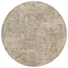 Machine Washable Indoor/Outdoor Chantille ACN2061 Taupe 8' x 8' Round Rug