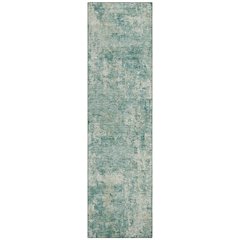 Machine Washable Indoor/Outdoor Chantille ACN2061 Teal 2'3" x 7'6" Runner Rug