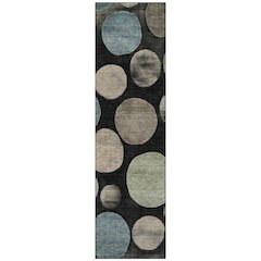 Machine Washable Indoor/Outdoor Chantille ACN2062 Black 2'3" x 7'6" Runner Rug