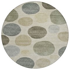 Machine Washable Indoor/Outdoor Chantille ACN2062 Taupe 8' x 8' Round Rug