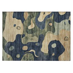 Machine Washable Indoor/Outdoor Chantille ACN2063 Navy 1'8" x 2'6" Rug