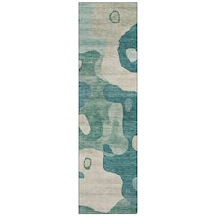 Machine Washable Indoor/Outdoor Chantille ACN2063 Teal 2'3" x 7'6" Runner Rug