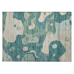 Machine Washable Indoor/Outdoor Chantille ACN2063 Teal 1'8" x 2'6" Rug