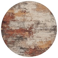 Machine Washable Indoor/Outdoor Chantille ACN2064 Paprika 8' x 8' Round Rug