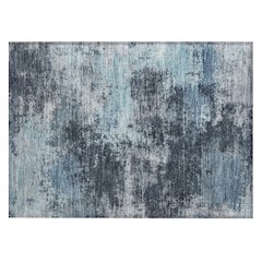 Machine Washable Indoor/Outdoor Chantille ACN2065 Blue 1'8" x 2'6" Rug