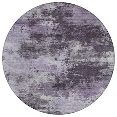 Machine Washable Indoor/Outdoor Chantille ACN2065 Purple 8' x 8' Round Rug
