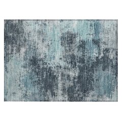 Machine Washable Indoor/Outdoor Chantille ACN2065 Teal 1'8" x 2'6" Rug