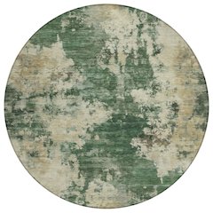 Machine Washable Indoor/Outdoor Chantille ACN2066 Fern 8' x 8' Round Rug