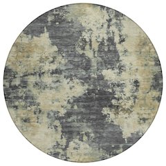 Machine Washable Indoor/Outdoor Chantille ACN2066 Gray 8' x 8' Round Rug