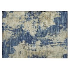 Machine Washable Indoor/Outdoor Chantille ACN2066 Navy 1'8" x 2'6" Rug