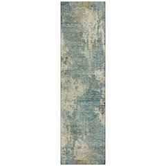 Machine Washable Indoor/Outdoor Chantille ACN2066 Teal 2'3" x 7'6" Runner Rug
