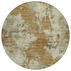 Machine Washable Indoor/Outdoor Chantille ACN2066 Terracotta 8' x 8' Round Rug