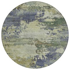 Machine Washable Indoor/Outdoor Chantille ACN2067 Purple 8' x 8' Round Rug