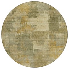 Machine Washable Indoor/Outdoor Chantille ACN2069 Khaki 8' x 8' Round Rug