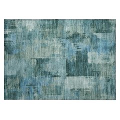Machine Washable Indoor/Outdoor Chantille ACN2069 Teal 1'8" x 2'6" Rug