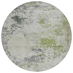 Machine Washable Indoor/Outdoor Chantille ACN2070 Linen 8' x 8' Round Rug