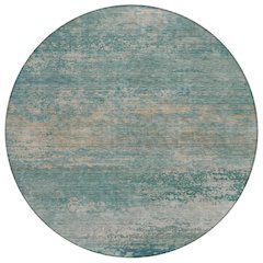 Machine Washable Indoor/Outdoor Chantille ACN2071 Aqua 8' x 8' Round Rug