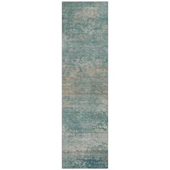 Machine Washable Indoor/Outdoor Chantille ACN2071 Aqua 2'3" x 7'6" Runner Rug