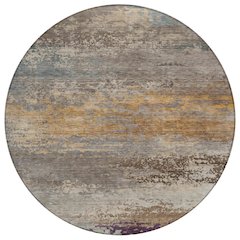 Machine Washable Indoor/Outdoor Chantille ACN2071 Brown 8' x 8' Round Rug