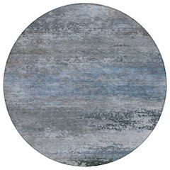 Machine Washable Indoor/Outdoor Chantille ACN2071 Pewter 8' x 8' Round Rug