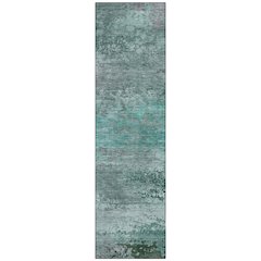 Machine Washable Indoor/Outdoor Chantille ACN2071 Teal 2'3" x 7'6" Runner Rug