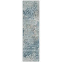 Machine Washable Indoor/Outdoor Chantille ACN2073 Teal 2'3" x 7'6" Runner Rug