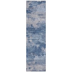 Machine Washable Indoor/Outdoor Chantille ACN2075 Navy 2'3" x 7'6" Runner Rug
