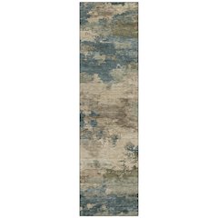 Machine Washable Indoor/Outdoor Chantille ACN2075 Teal 2'3" x 7'6" Runner Rug