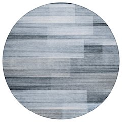 Machine Washable Indoor/Outdoor Chantille ACN2082 Denim 8' x 8' Round Rug