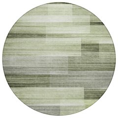 Machine Washable Indoor/Outdoor Chantille ACN2082 Green 8' x 8' Round Rug