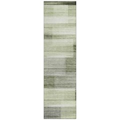 Machine Washable Indoor/Outdoor Chantille ACN2082 Green 2'3" x 7'6" Runner Rug