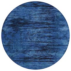 Machine Washable Indoor/Outdoor Chantille ACN2083 Blue 8' x 8' Round Rug