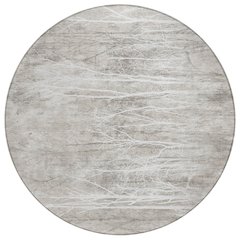 Machine Washable Indoor/Outdoor Chantille ACN2083 Silver 8' x 8' Round Rug