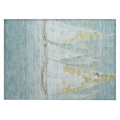 Machine Washable Indoor/Outdoor Chantille ACN2084 Teal 1'8" x 2'6" Rug
