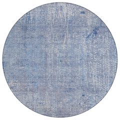 Machine Washable Indoor/Outdoor Chantille ACN2087 Blue 8' x 8' Round Rug