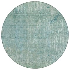 Machine Washable Indoor/Outdoor Chantille ACN2087 Teal 8' x 8' Round Rug