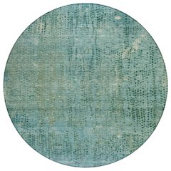Machine Washable Indoor/Outdoor Chantille ACN2088 Teal 8' x 8' Round Rug