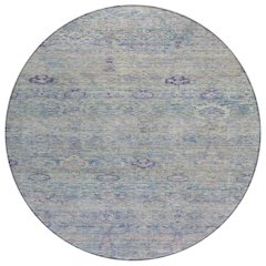 Machine Washable Indoor/Outdoor Chantille ACN2090 Plum 8' x 8' Round Rug