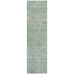 Machine Washable Indoor/Outdoor Chantille ACN2090 Teal 2'3" x 7'6" Runner Rug