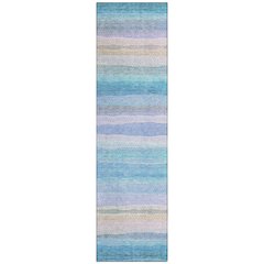 Machine Washable Indoor/Outdoor Chantille ACN2093 Aqua 2'3" x 7'6" Runner Rug